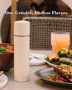 Salt Grinder Refillable Hotqilin – Manual Salt and Pepper Grinder with Titanium Alloy Core, 60+ Adjustable Settings | High Output, Easy to Clean, Durable Aluminum Body