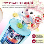 Portable Personal Blender 17 OZ/500 ML Juicer, 175W Personal Size Blender, Ideal for Smoothies, Ice Blending, Juicing, and Food Processing, Compact, Convenient, and Versatile (Blue)
