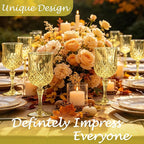 Plastic Wine Glasses, Plastic Goblets Vintage Style Cordial Unbreakable Drinking Glasses, Reusable Drinkware for Wedding Reception, Grand Event Party Supplies (48, Gold)