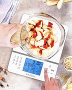 Ataller Food Scale with Nutritional Calculator, Digital Kitchen Scale, Food Scales for Kitchen, Calorie Calculator for Meal Prep, and Weight Loss, Units in Lbs, Grams, Ounces, Batteries Included
