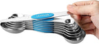 Spring Chef Stainless Steel Magnetic Measuring Spoons Set of 8 with Leveler, Nesting Teaspoon & Tablespoon Measuring Spoons for Dry and Liquid Ingredients, Kitchen Gadgets for Baking & Cooking - Teal