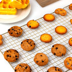 Cooling Rack for Baking, 2-Pack 16x10 Inches Baking Rack, Thick Wire Cookie Rack for Cooking, Roasting, Grilling, Drying, Oven Safe, Fits Half Sheet Pan, Gold