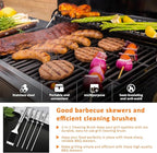 18-Piece BBQ Grill Accessories Set | Ultimate Grilling Tools for Men - Heavy Duty Stainless Steel BBQ Utensils Kit with Aluminum Case & Grill Brush for Dad (18pcs)