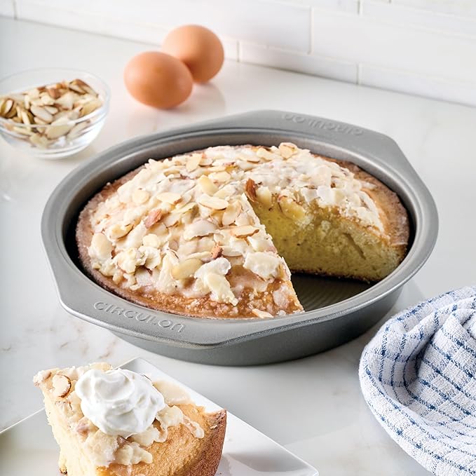 Circulon Nonstick Bakeware Round Baking Pan / Cake Pan, 9 Inch, Gray