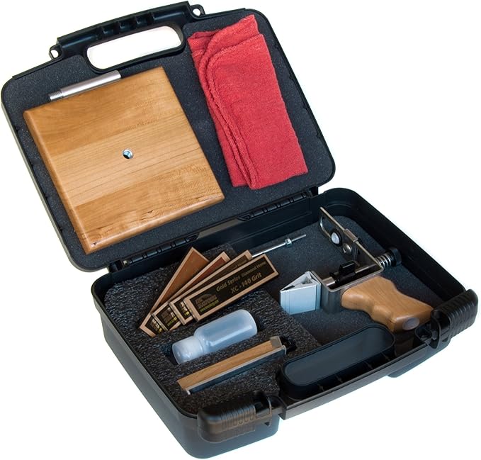 KME Precision Knife Sharpener System with 4 Gold Series Diamond Hones - Base Included