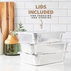 PLASTICPRO 10 Pack Aluminum Pans 9'' X 13" Disposable Pans with Covers Heavy Duty 10 lb Foil Pans for Baking and Cooking
