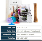 Masontops Complete Mason Jar Fermentation Kit - Pickle Kit, Sauerkraut Making Kit Kimchi Container - Fermentation Airlock Lids Wide Mouth Mason Jars