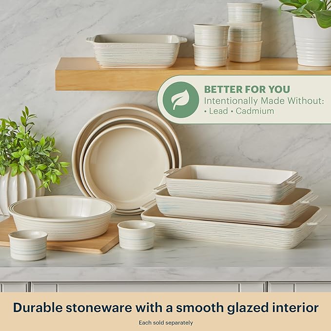 Pyrex (8-Piece, 6oz) Ceramic Ramekin Bakeware Set, Nonstick Souffle Oven Pans, Bakers, For Baking, Roasting, Steaming