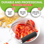 Spring Chef Dough Blender, Top Professional Pastry Cutter with Heavy Duty Stainless Steel Blades, Large Size, Black