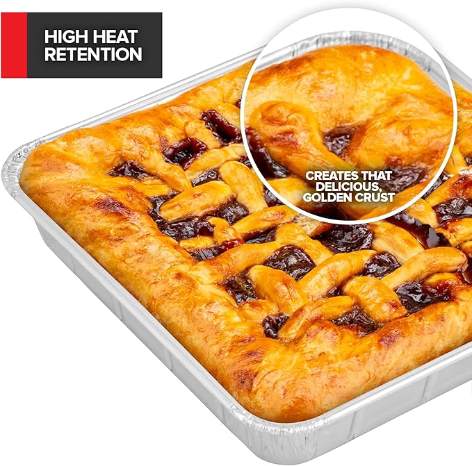 Stock Your Home (Set of 40) Aluminum Pans Disposable, (20) 9x13, (10) 8x8, (10) 1-Lb Heavy Duty Foil Pans, Baking Tins, Cooking Trays, Large and Small Catering Food Containers for Roasting, Serving