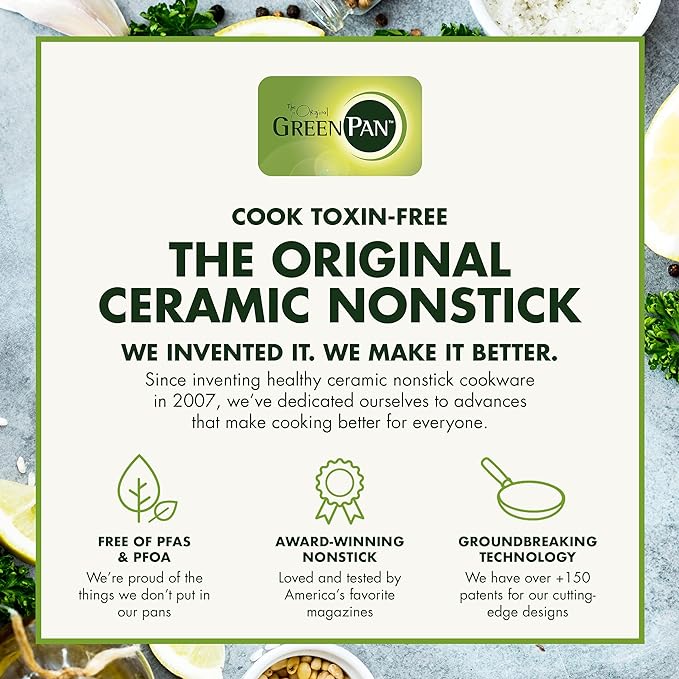 GreenPan Rio Healthy Ceramic Nonstick 2QT Saucepan Pot with Lid, PFAS-Free, Dishwasher Safe, Black