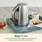 Cuisinart PerfecTemp 1.7-Liter Electric Kettle, Cordless Electric Tea Kettle, 1500W for Fast Heat-Up, 6 Preset Temperatures, 30-Minute Keep Warm, Stay Cool Nonslip Handle, CPK-17P1