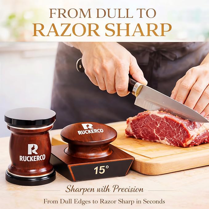 The Original Patented Knife Sharpener Kit, 4 Replaceable Ceramic Grinding Discs,Rolling Knife Sharpener 15& 20& 12& 25 Inclination Angles, Mother's Day, Father's Day,Birthday Give to You Love Most