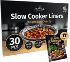 30 Pack Slow Cooker Liners – Large 13” x 21” BPA-Free Crock Pot Bags – Fits 3–10 Quart Round & Oval Cookers – Disposable Crock Pot Liners for Effortless Home Cooking & Fast Clean Up, Bonus Recipe Book