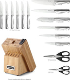 McCook® Knife Sets,German Stainless Steel Knife Block Sets with Built-in Sharpener