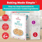 Pretzel Making Kit - Real Cooking Set for Kids Ages 5-12+ with Recipe and Ingredients - Kids Baking Set for Girls & Boys - Great Gift for Family Bonding