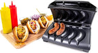 Homecraft Electric Sausage & Brat Grill with Oil Drip Tray, Carry Handle, and Cord Storage, up to 5 Links of Beef, Turkey, Chicken, Veggie Sausages, or Hot Dogs