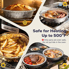 Fit Meal Prep 50 Pack 7" Round Aluminum Foil Pans with Clear Dome Lids, Pie Tins Disposable 7 inch with Lids, Take Out Containers, Freezer Oven Safe Aluminum Baking Pans for Storing, Cooking, Storage