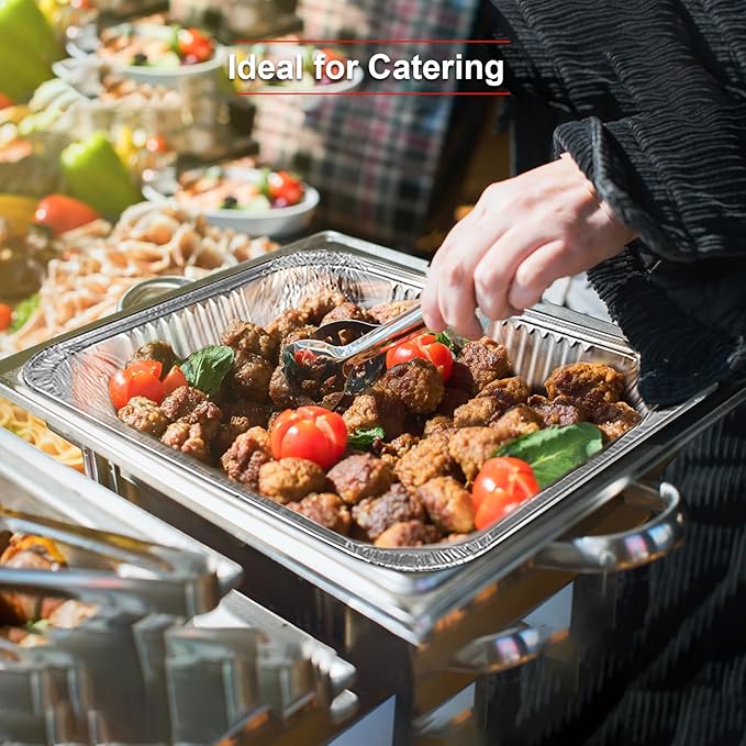 GrillChef Aluminum Foil Pans, Disposable 9x13 Baking Pans, 30 Pack Tin Foil Holders Half Size for Cake, Steam Table, Cooking, Heating, Storing, Aluminum Trays Heavy Duty
