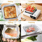 Aluminum Pans 8x8-50 Pack Disposable Baking Pans, 8 Inch Square Tin Foil Pans, Aluminum Roasting Trays for Holiday Cooking, Heating and Baking, Christmas, Parties Meal Prep & Storage