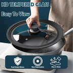 Universal Lid for Pots Pans and Skillets, 11&12&13 inch, Diameter Cookware, Silicone Replacement Pan Lid Pot Lids for Frying Pans, Cast Iron,Tempered Glass Lid