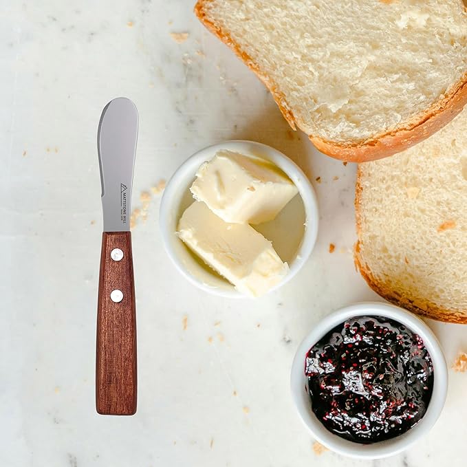 Mini Spreading Knife Set - MATTSTONE HILL Butter Knife Set, Stainless Steel Multi-purpose Spreading Knives, Cream Cheese Knives - Rosewood Handle