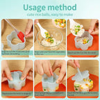 Green Onigiri Mold Set, 8 PCS Musubi Press Mold Kit for Lunch Bento and Home Party DIY, Non Stick Rice Ball Sushi Mold for Kitchen Family Food Lovers Gifts Christmas
