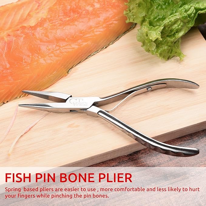 Fish Bone Pliers/Tweezers Stainless Steel Washable (Silver)