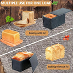 SS&CC Pullman Loaf Pan with Lid, 1LB Carbon Steel Nonstick Bread Baking Pan - Heavy Duty Loaf Pans for Homemade, Sourdough & Sandwich Bread, Bread Loaf Pan with Cover