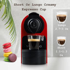 Mixpresso Red Espresso Coffee Machine – Compact 1400W Single Serve Coffee Maker Compatible with Nespresso OriginalLine Capsules, One-Touch Operation, 19-Bar Italian Pump, 27oz Water Tank