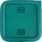 CURTA 4 Pack Food Storage Container with Green Lid - NSF Commercial Grade in 4.0 Qt - Square, Clear, Polycarbonate