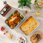 MALACASA Lasagne Dishes for Oven, 4.8 Qt Ceramic Oven Dish with Handles, 9 x 13 Inch Deep Rectangular Baking Dish Casserole Dishes, Grey Lasagna Pan Bakeware for Roasting, Series TARA