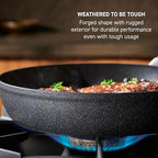 T-Fal Stone Force Platinum Non Stick Fry Pan Set 2 Piece, 8 inch and 10.5 inch, Oven Broiler Safe 400°F, Cooking Frying Pans, Kitchen Skillets, Pots and Pans Set Nonstick, Dishwasher Safe, Black