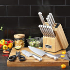 McCook® Knife Sets,German Stainless Steel Knife Block Sets with Built-in Sharpener