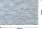 Leetaltree Jacquard Blue Placemats Set of 4 - Heat Resistant Non-Slip Place mats for Dining Table, Washable Durable PVC Vinyl Woven Table Mats (Jacquard Blue, 4)