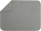 S&T INC. Dish Drying Mat XL, 18” x 24”, Absorbent Microfiber Kitchen Counter Mat, Dish Drying Pad for Dishes, Utensils, Pots and Pans, Extra Large, Grey