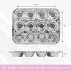 PLASTICPRO Aluminum Foil Muffin Pans Reusable and Disposable, Holds 12 Mini Cupcakes/Muffin foil Pan Pack of 20