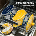 Ceramic Casserole Dish With Lid, Casserole Dishes for Oven, Baking Dish Lasagna Pans For Cooking, Oval Baking Pan, Dutch Oven, Perfect for Bread Baking and Serving, Housewarming, Christmas - Yellow