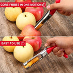 SCHVUBENR Premium Apple Corer Tool - Easy to Use and Clean - Sturdy Apple Core Remover with Sharp Serrated Blades - Stainless Steel Corers for Apple and Pear - Core Fruits with Ease(Red)