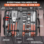 SpartaSake (24-Pack) Premium Stainless Steel BBQ Grilling Accessories with Steel Handles - Barbecue Gill Accessories Set for Blackstone Griddle - Outdoor Camping Grill Set for BBQ for Dad Men Women