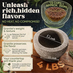 ChefSofi 1.5 Cup-Capacity Mortar and Pestle Set - Unpolished Heavy Granite for Enhanced Performance and Organic Appearance