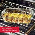 Rubbermaid Brilliance Glass Food Storage Containers, 3.2 Cup, Set of 4, BPA-Free, Leak-Proof, Clear