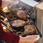 Anolon Advanced Home Hard Anodized Nonstick Double Burner Griddle with Roasting Rack, 10 Inch x 18 Inch, Moonstone