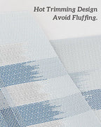 Leetaltree Geometric Print Blue Placemats Set of 12 - Heat Resistant Non-Slip Place mats for Dining Table, Washable Durable PVC Vinyl Woven Table Mats (Geometric Blue, 12)