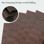 Leetaltree Brown with Black Striped Placemats Set of 8 - Heat Resistant Non-Slip Place mats for Dining Table, Washable Durable PVC Vinyl Woven Table Mats（Brown Stripe, 8）