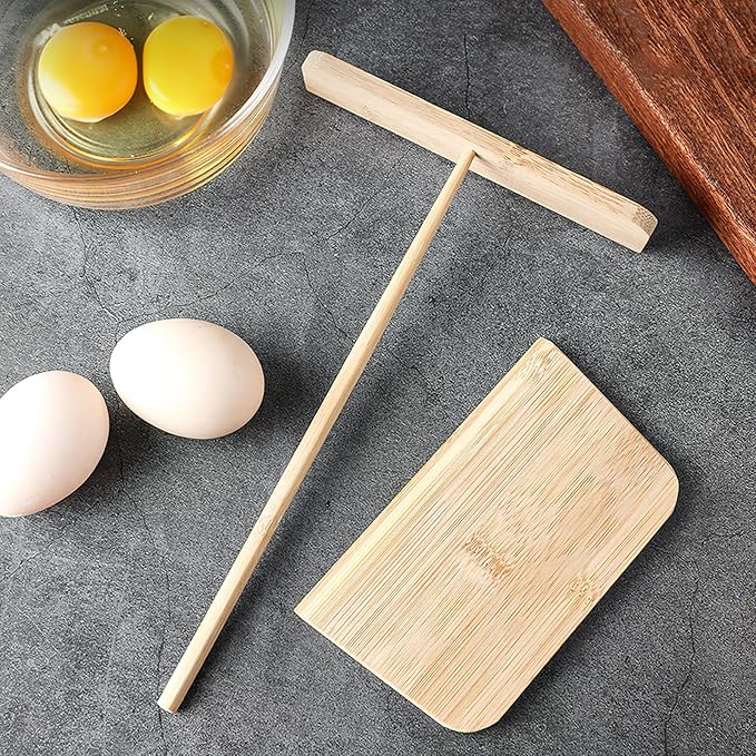 Crepe Kit Pancake Spatula Set, 5pcs Household Cooking Gadget for Traditional Crepe Making, Sturdy Kitchen Tool for Home Use Random Color