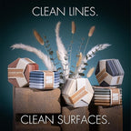 LINE+ARC Extra Thick Silicone Coasters (As Seen in NYTimes WireCutter) Waterproof Anti-Stain Heat-Safe Dishwasher-Safe Degrē Coasters (Set of 6, Indigo Wash) Outdoor Rubber Mid-Century Modern