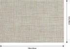 Leetaltree Linen Yellow Placemats Set of 4 - Heat Resistant Non-Slip Place mats for Dining Table, Washable Durable PVC Vinyl Woven Table Mats（Linen Yellow, 4）