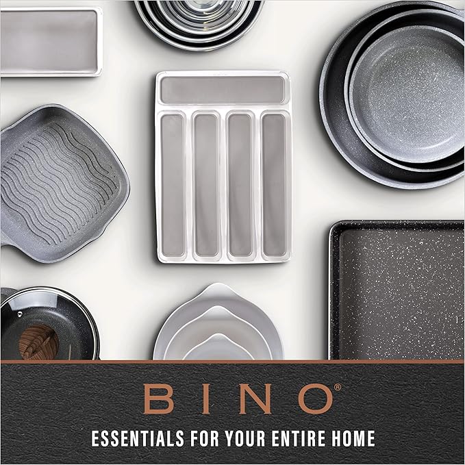 BINO | Plastic Storage Bins, Large - 2 Pack, Clear | THE SOHO COLLECTION | Pantry Organizers and Storage Containers | Fridge Organizer Bins | Kitchen Cabinet Organizer | Medicine Cabinet Bin