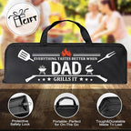 Dad Gifts from Daughter, Dad Grilling Accessories Fathers Day, Heavy Duty Stainless Steel Grill Set BBQ Grill Tools for Outdoor Grill with Aluminum Case, Grill Utensils Set Ideal Grilling Gifts